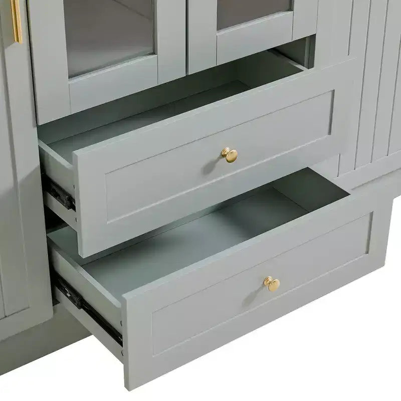 Whisen 71''H Freestanding Kitchen Storage Pantry, Large Dining Storage Cabinet Cupboard Sideboards With 6 Doors, Adjustable Shelves