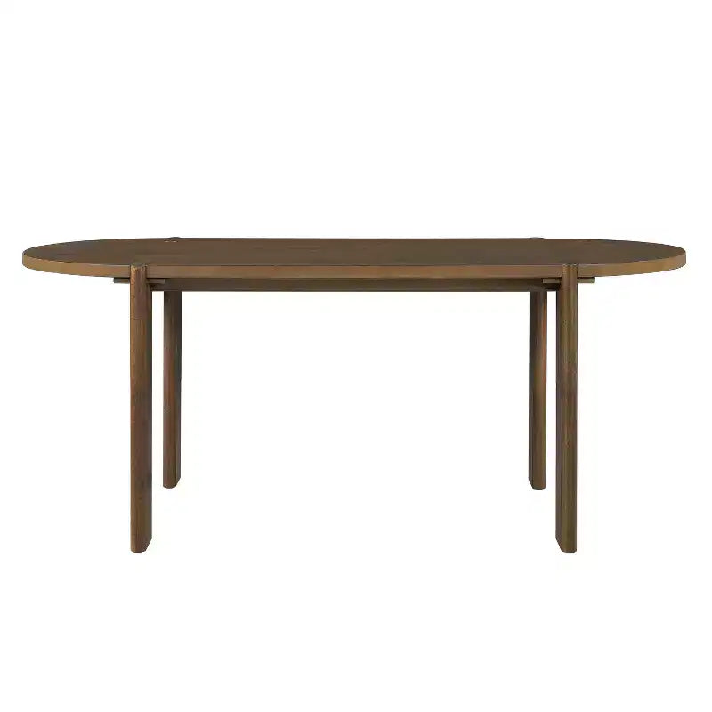 7pcs Oval Dining Table Set Dining Set for 6, 71'' Large Family Kitchen Table Set with 6 Padded Dining Chairs, Walnut - Christopher Knight Home