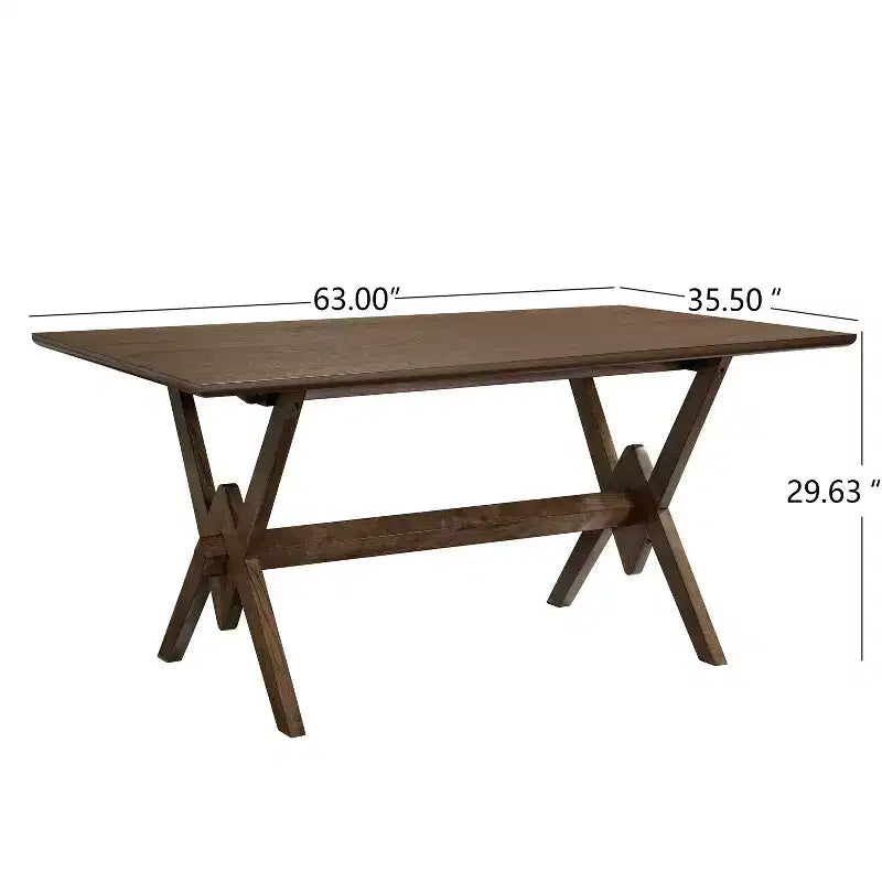 Christopher Knight Home Simon 5 Piece Mid-Century Modern Rubberwood Dining Set with Boucle Upholstered Chairs