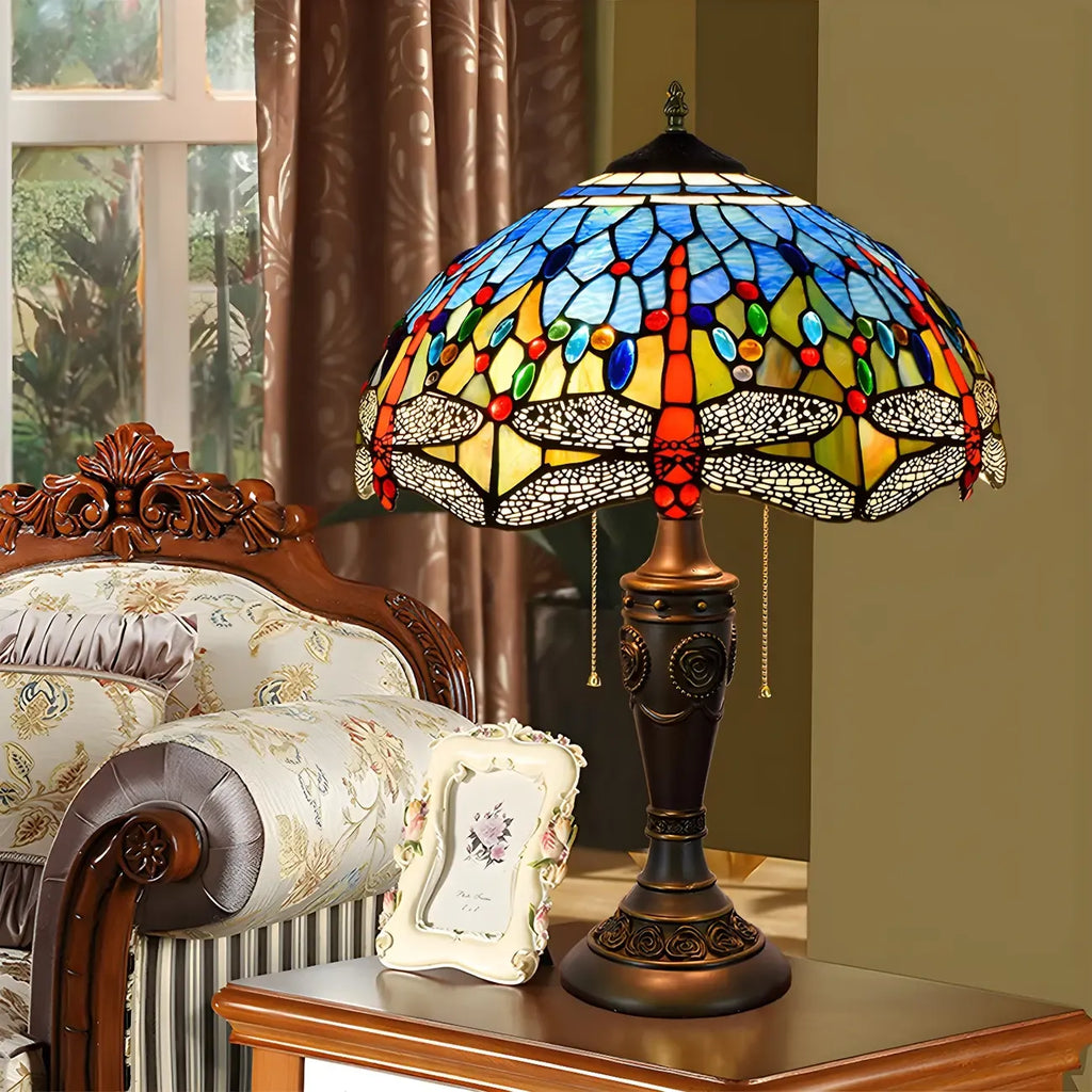 HomeyFad 2-Light Vintage Stainless Glass Dome Table Lamp