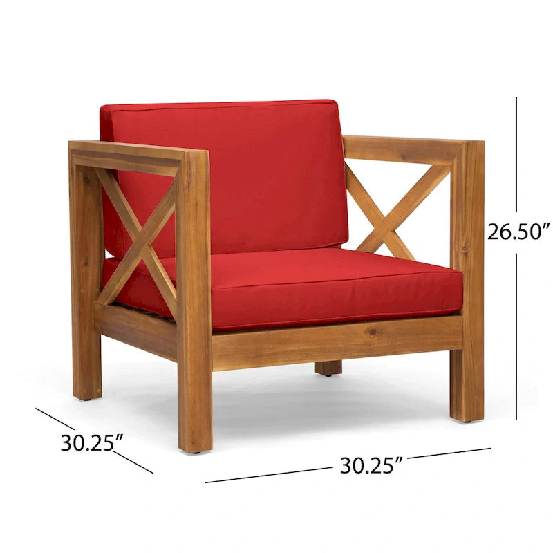 Brava Outdoor Acacia Wood 6-piece Chat Set by Christopher Knight Home