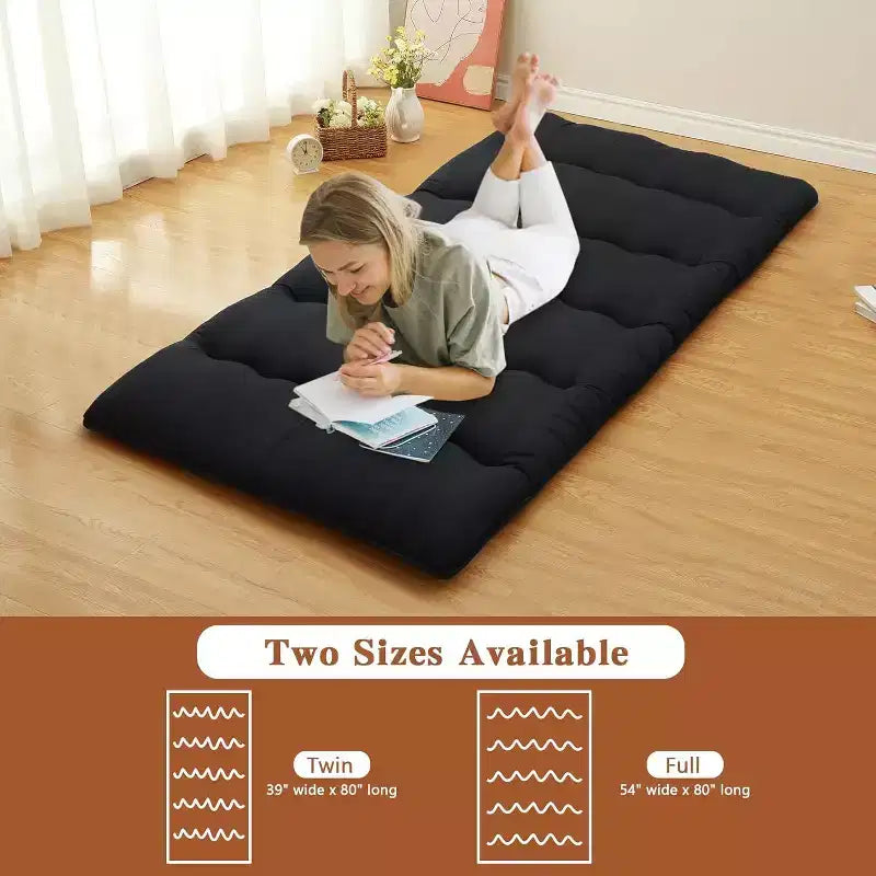 Japanese Futon Mattress, Foldable Floor Sleeping Pad, Tatami Mat for Home, Camping Mattress