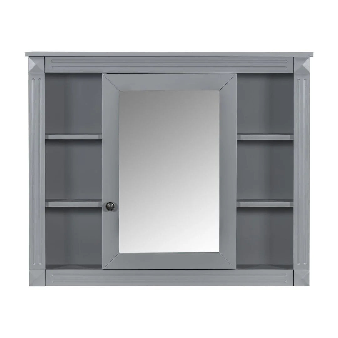36'' Modern Bathroom Vanity with Top Sink and Mirror Cabinet,2 Doors and 2 Drawers