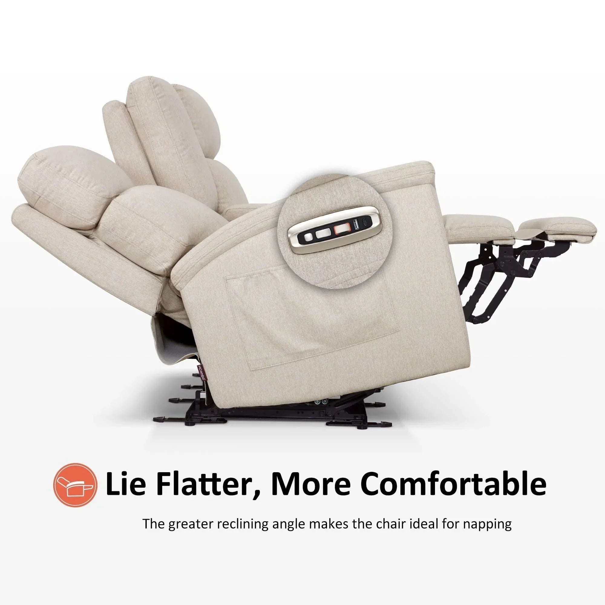 MCombo 60.2 Power Loveseat Recliner Sofa with Massage and Dual Heating, Adjustable Headrest, USB & Type C Port, Fabric