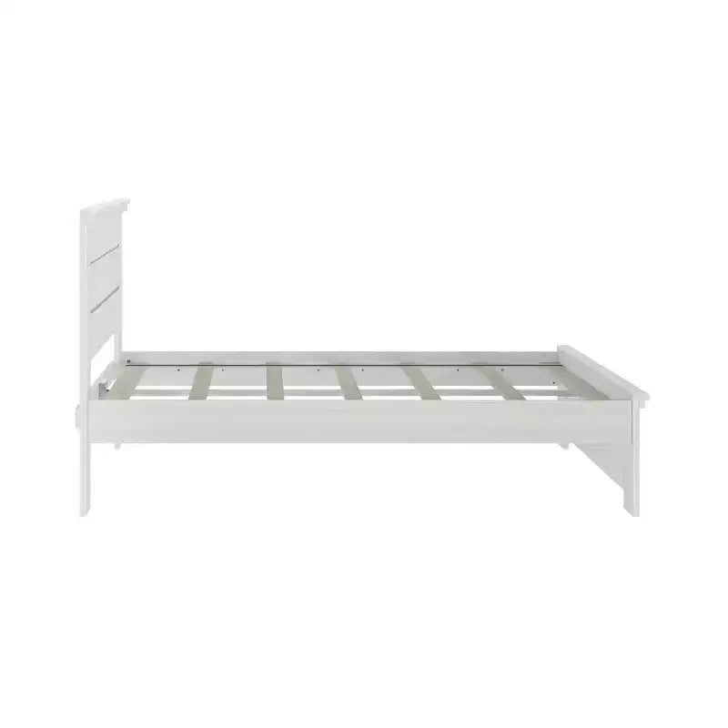 Lit double Plank+Beam Farmhouse avec tête de lit, plateforme en bois massif