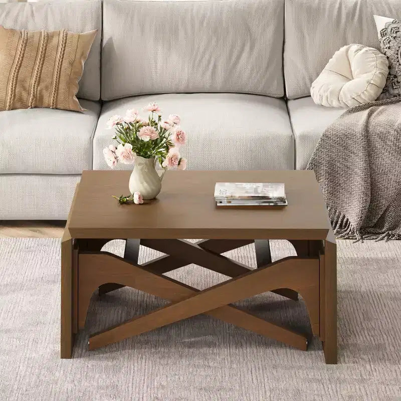 Table basse 2 en 1, table à manger extensible, table à hauteur réglable pour la maison et le bureau, peu encombrante - ModernLuxe