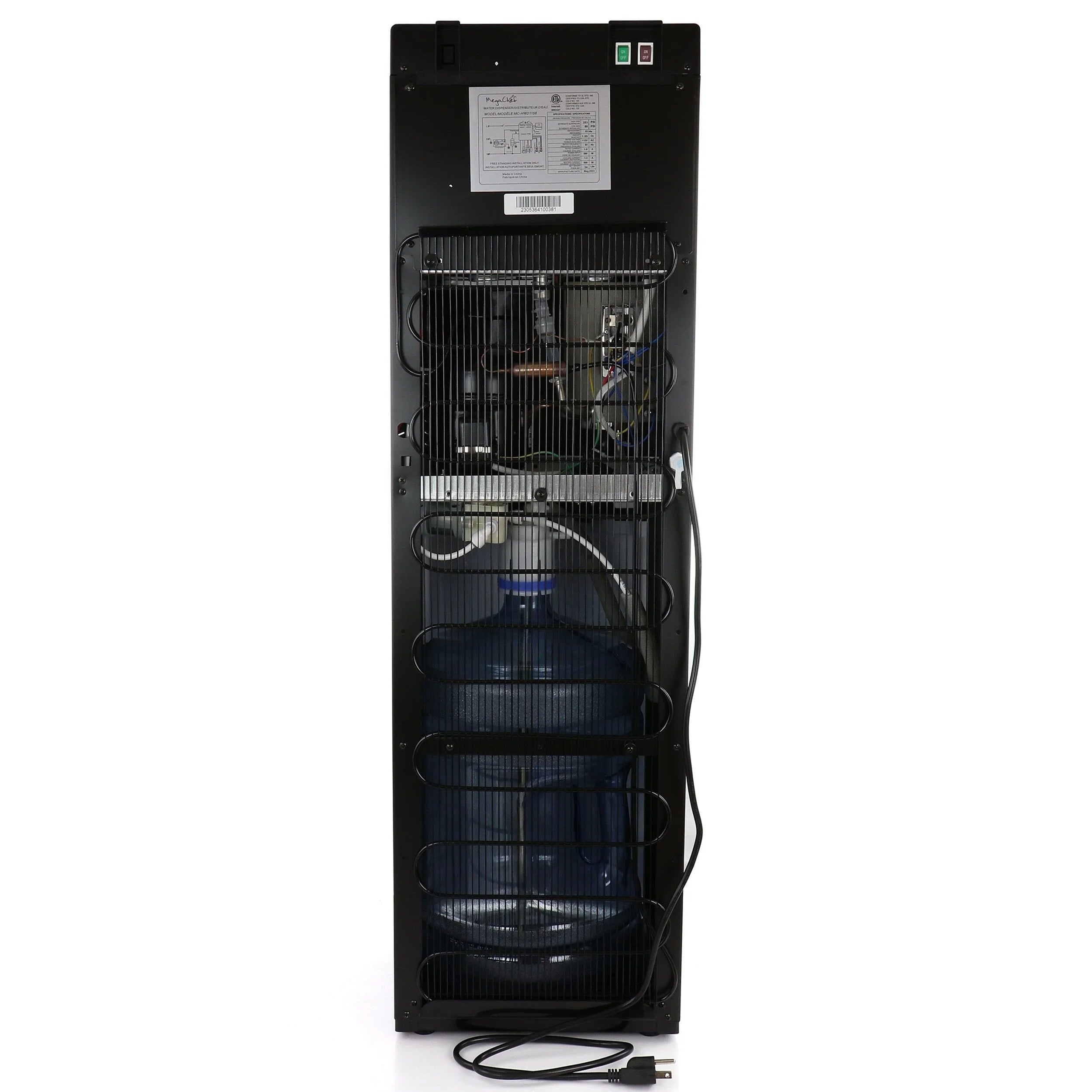 Distributeur d'eau chaude et froide à chargement par le bas MegaChef - 12x13.6x41