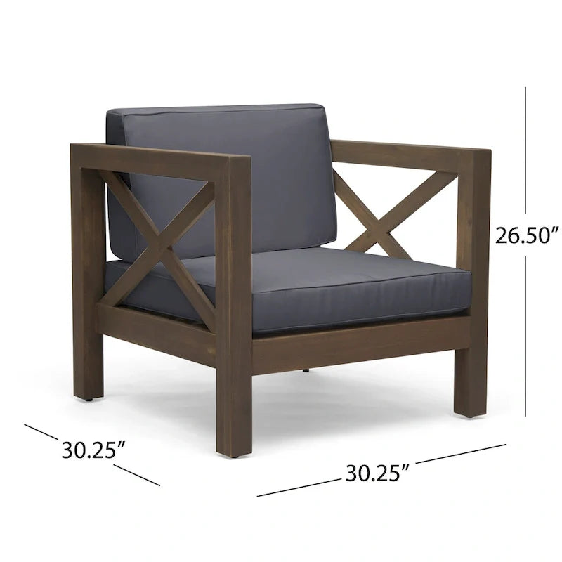 Brava Outdoor Acacia Wood 6-piece Chat Set by Christopher Knight Home