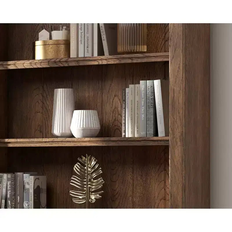 94 Traditional Tall Bookcase Wall, Stratton Collection Brown - Martin Furniture