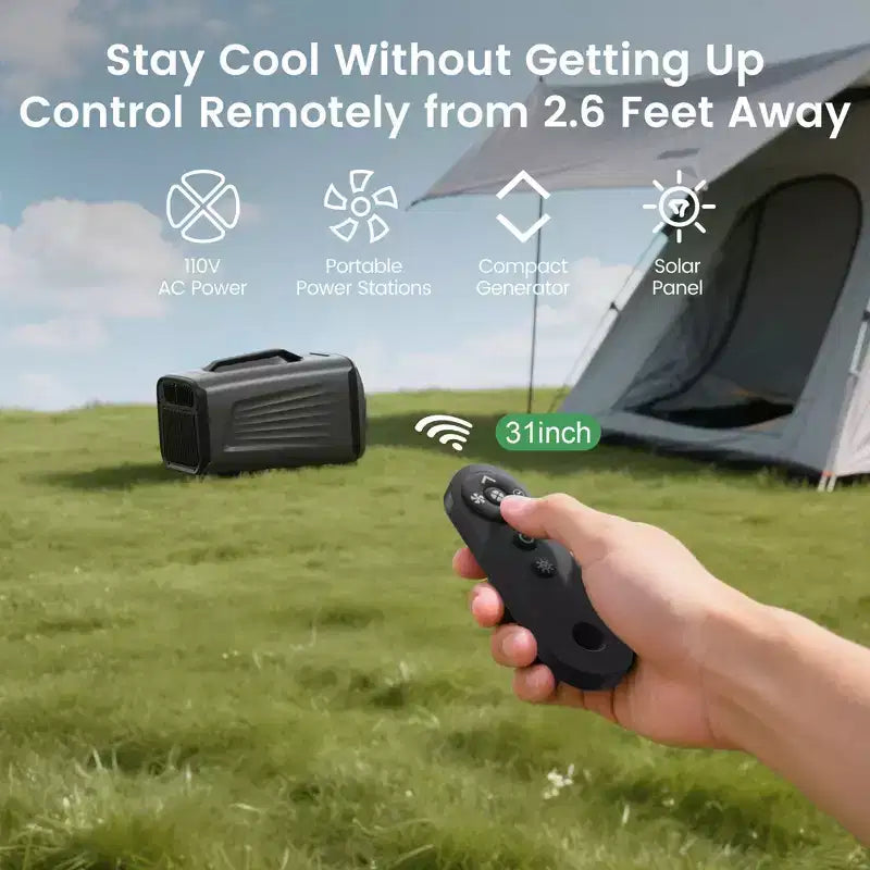 Waykar 5000 BTU 3-in-1 Portable Air Conditioner with Dehumidifier and Remote Control for Tent, Camping & RV