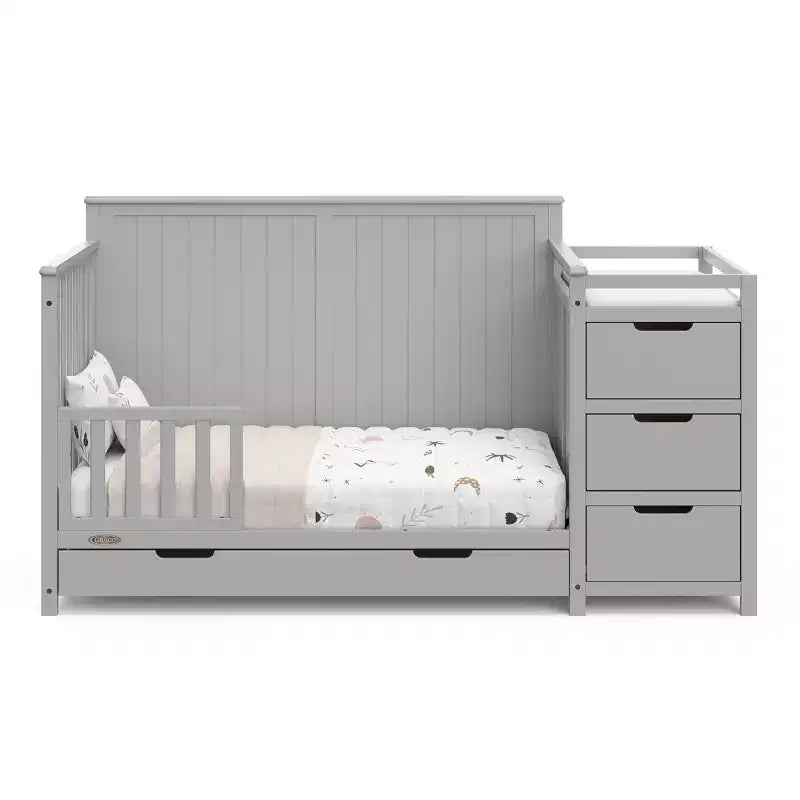 5-in-1 Convertible Crib and Changer with Drawer