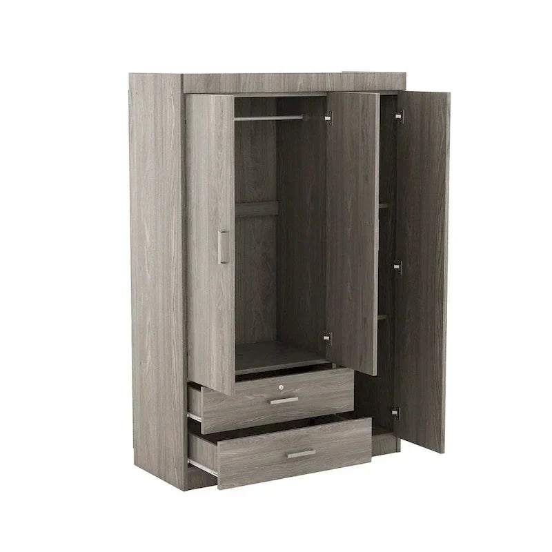 Armoire 3 portes avec 2 tiroirs