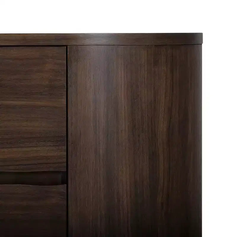 Modern 6-Drawer Dresser with Live Edge Design, Metal Base & Durable Mixed Wood Construction