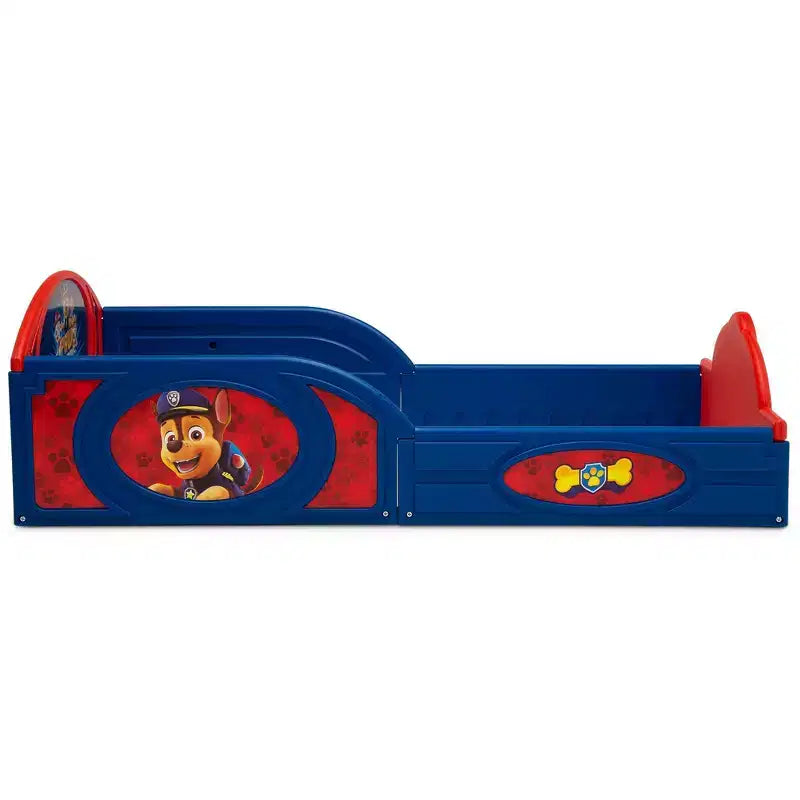 Delta Children Plastic Sleep and Play Toddler Kids' Bed with Attached Guardrails - PAW Patrol