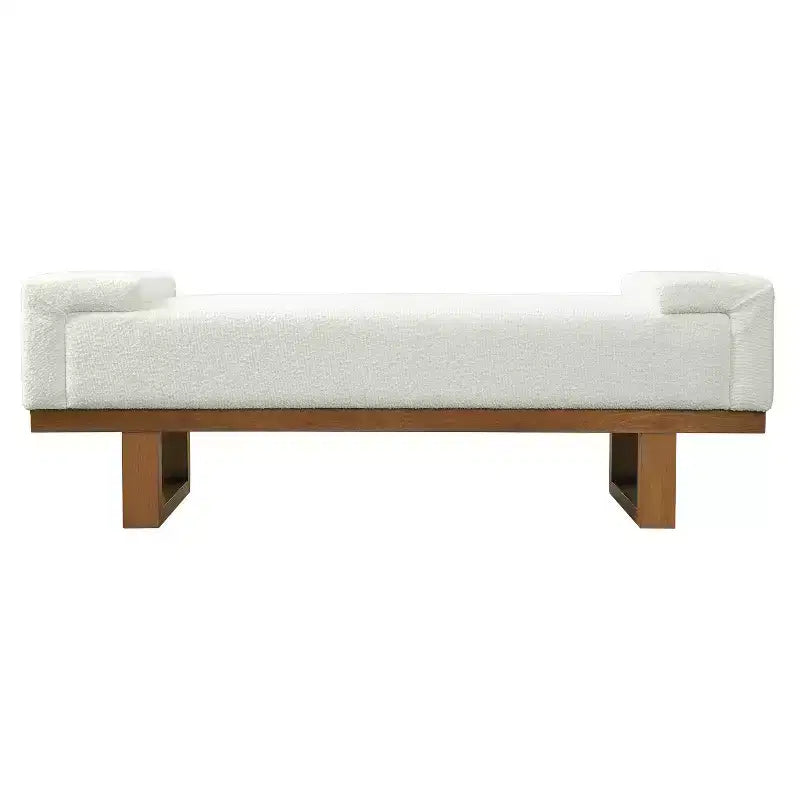 Christopher Knight Home Paulina Modern Rubberwood Boucle Upholstered Bench
