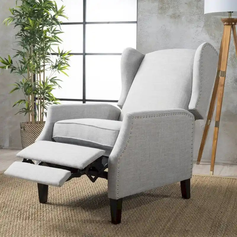 Wingback Push-Back Recliner Chair, Upholstered, Classic Style, Living Room Accent