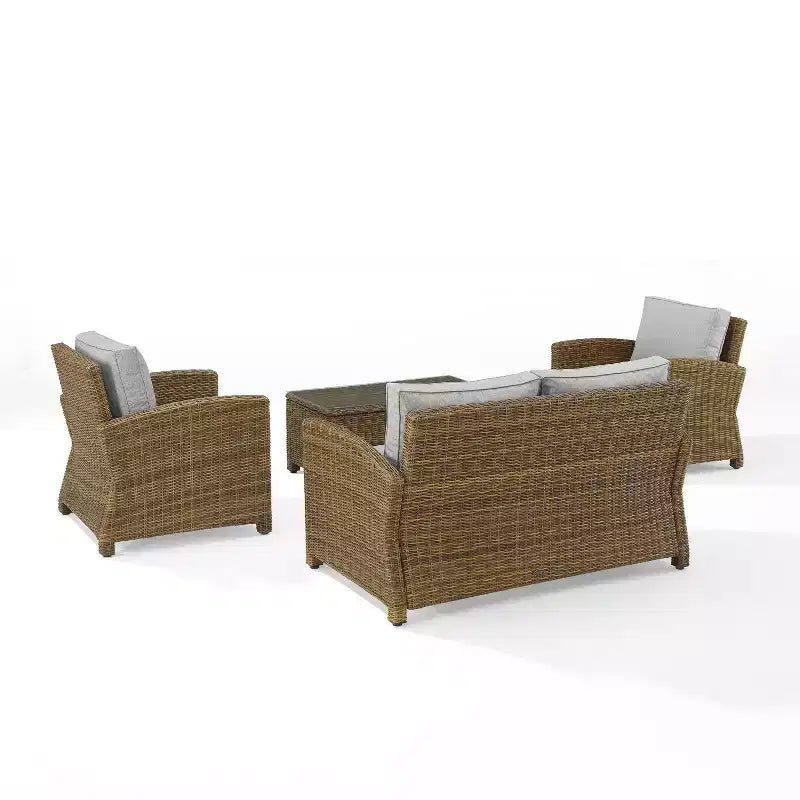 Bradenton 4pc Outdoor Wicker Conversation Set - Crosley