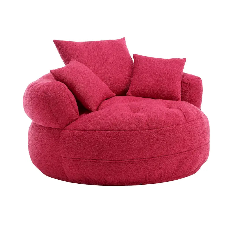 Round Lazy Sofa Chair – White/Blue/Grey/Yellow/Orange/Rose Red/Navy/Green, Single & Couple Seat