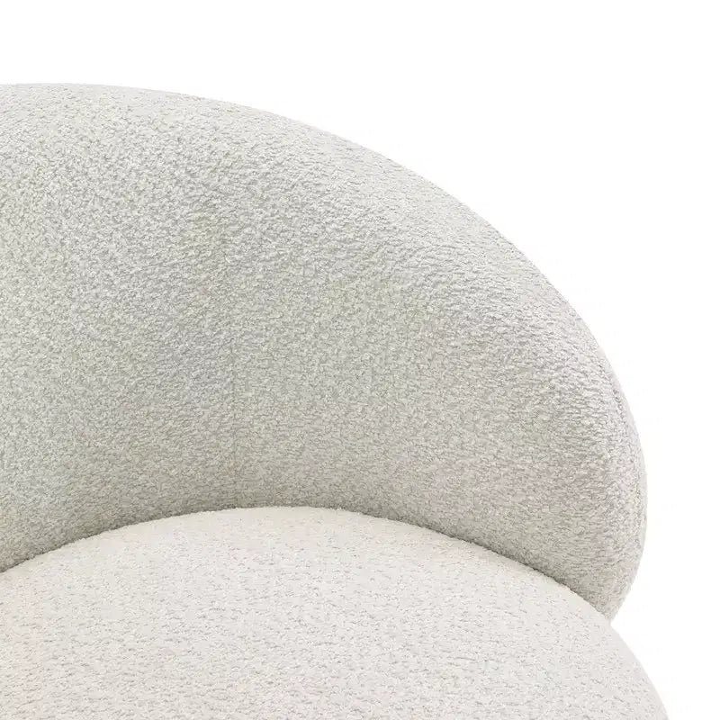 Spruce&Spring Upholstered Swivel Accent Barrel Chair with Wood Base