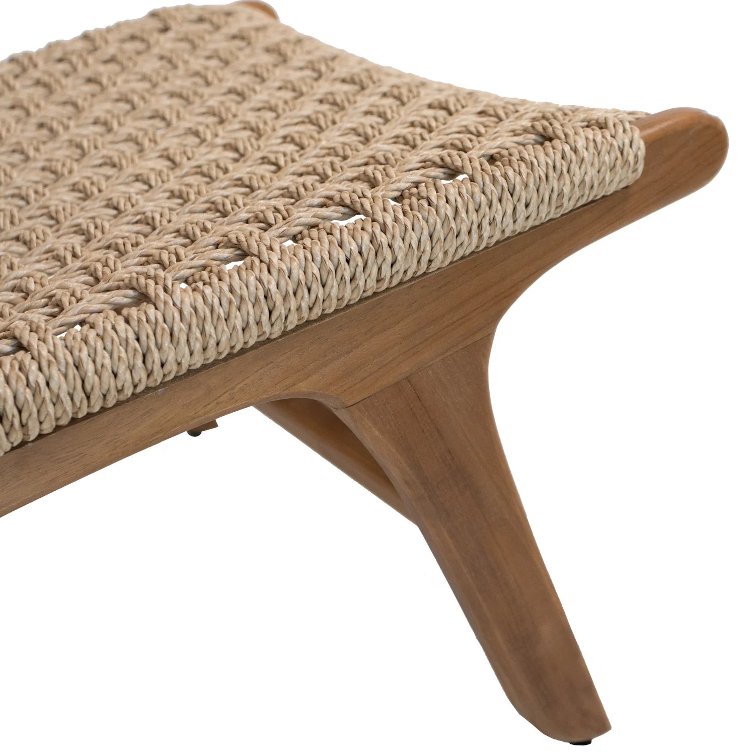 Rustic Teak Lounge Chair with Woven - Outdoor