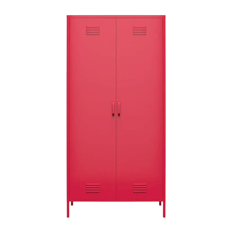 Orange / Pink 2-Door Tall Metal Locker Storage Cabinet, 1-Person