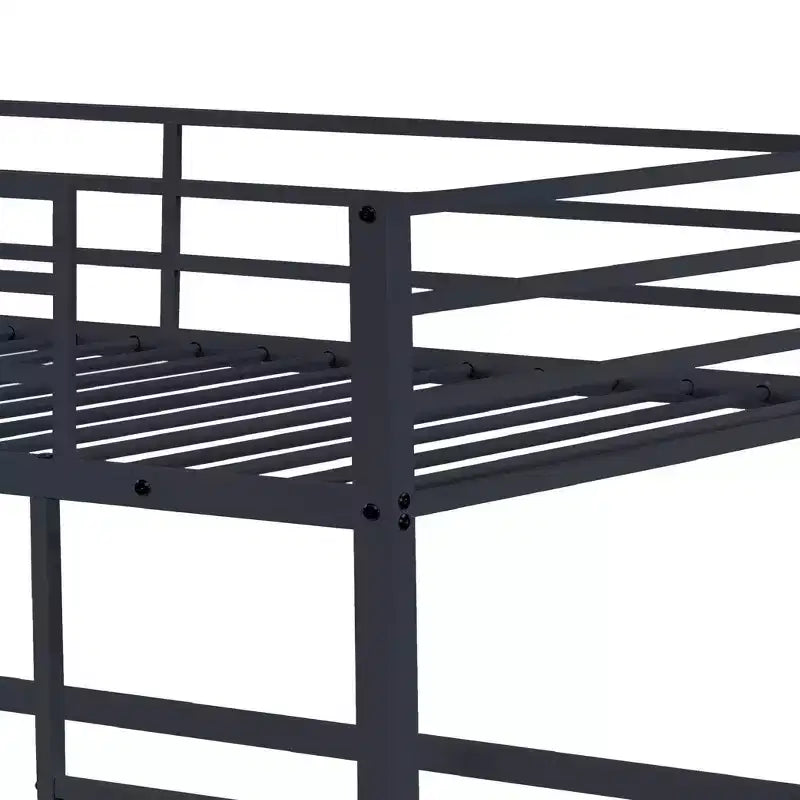 Twin Metal Loft Bed  Guard Rails & Flat Ladder