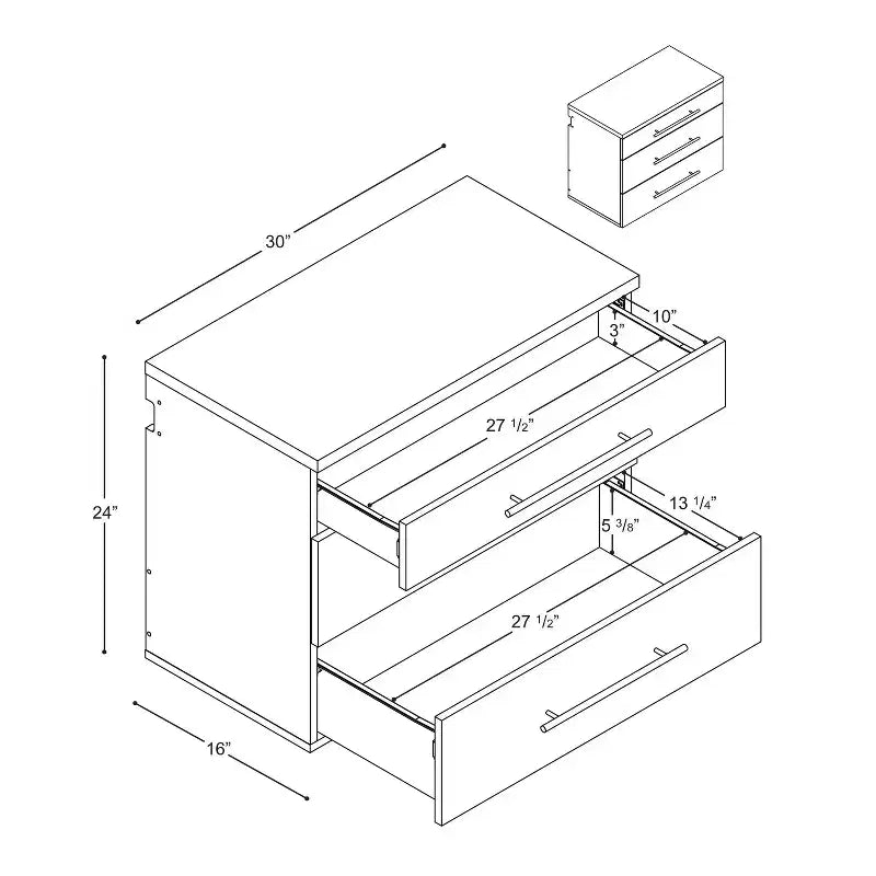 Hangups 3 Drawer Base Storage Cabinet - Prepac