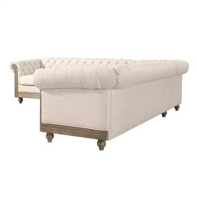 Mirod Large Retro Sectional Sofa with Wooden Legs, Comfortable Modular Design for Living Room, Lounge, and Family Spaces