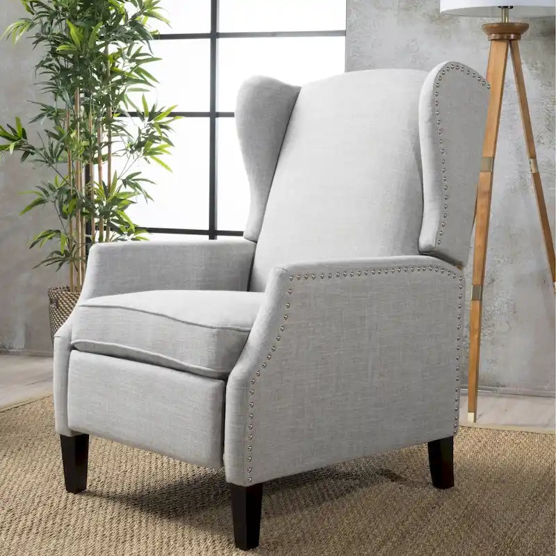 Wingback Push-Back Recliner Chair, Upholstered, Classic Style, Living Room Accent