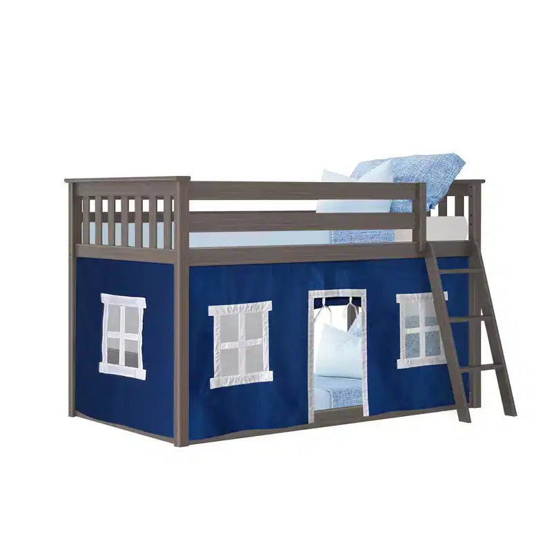 Max & Lily Twin over Twin Low Bunk with Curtains