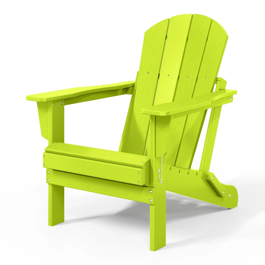 Polytrends Laguna Fade Resistant All Weather Outdoor Patio Folding Adirondack Chair