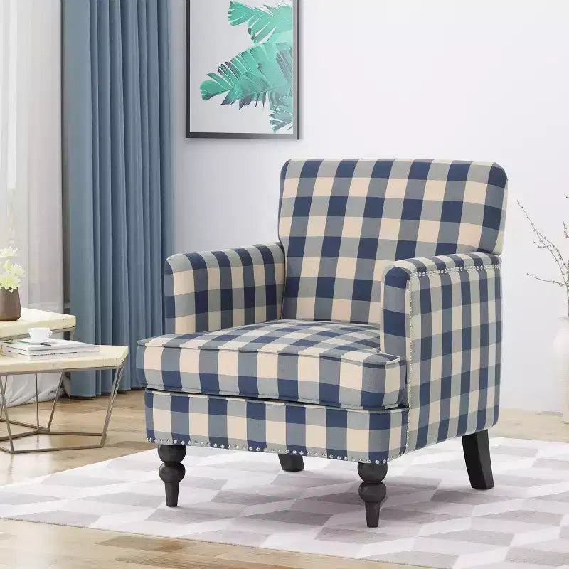 Fauteuil club contemporain Harrison Christopher Knight Home en tissu avec garniture cloutée