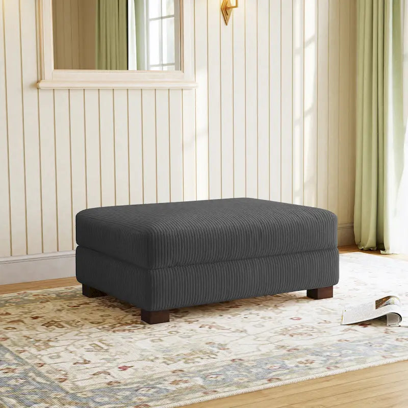 Pouffe d'appoint oversize en velours côtelé moderne