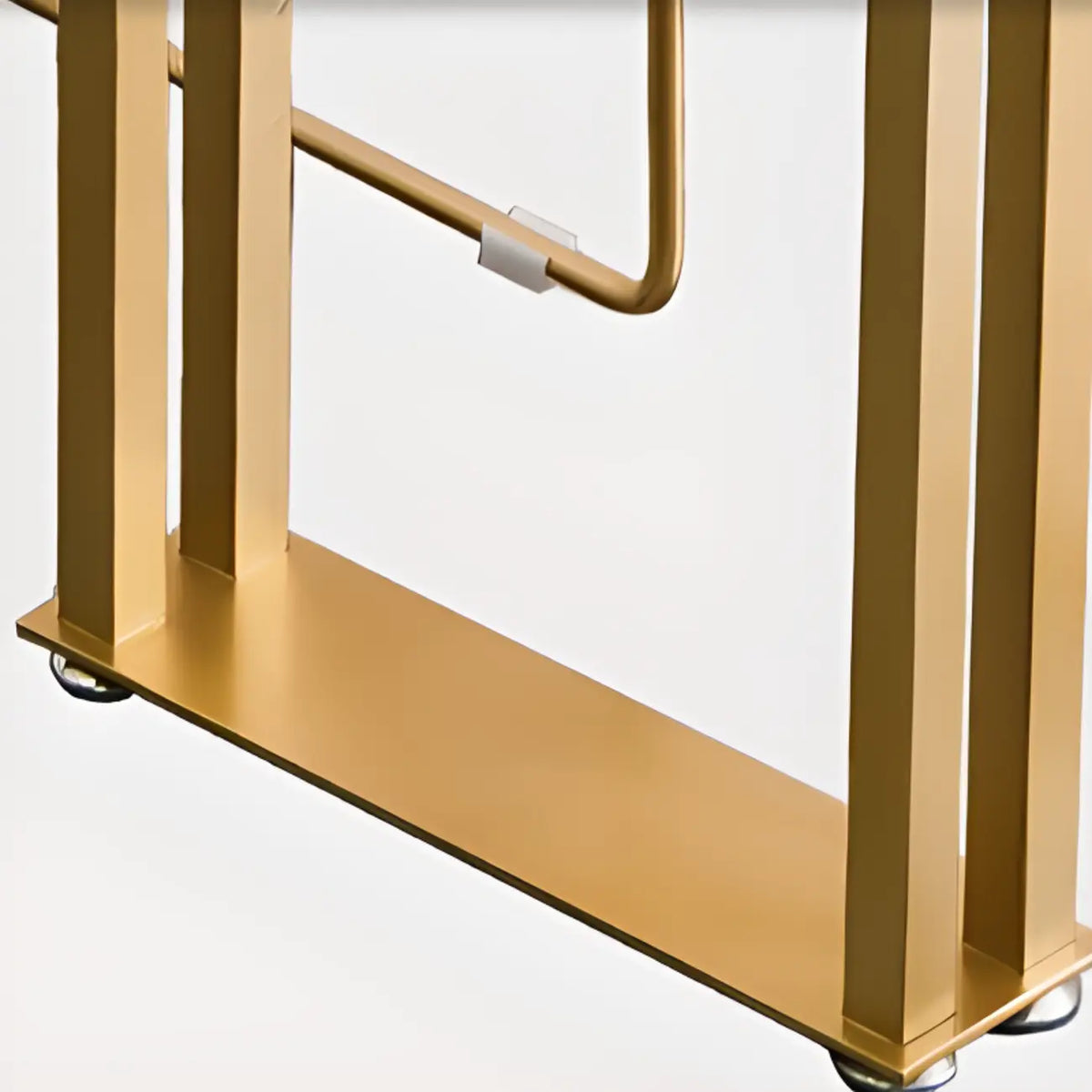Luxury Rectangle Wooden Bar Table Gold Sled Base for Dining