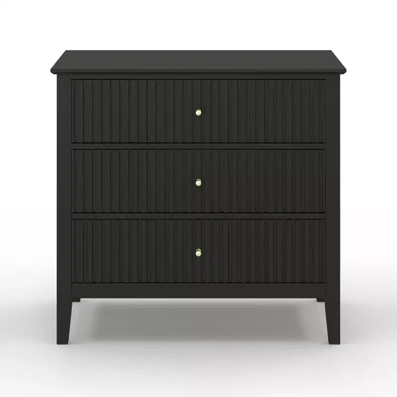 Heynemo 3 Drawer Dresser, Painted 30 Inch Tall Wood Nightstand with Storage, Wide Modern Chest of Drawers with Ball Bearing Slide