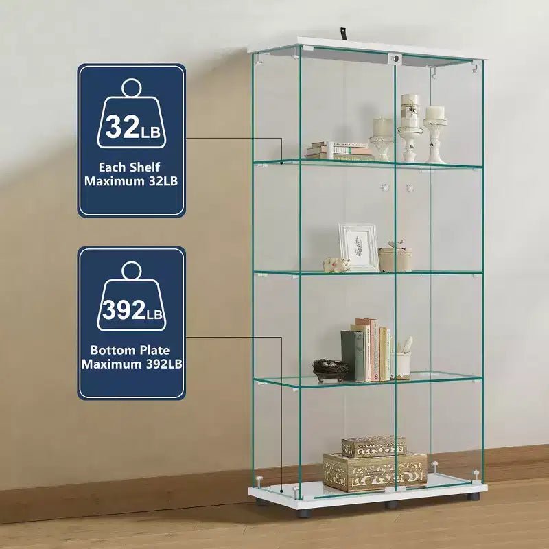 64.5 X 32 Glass Display Cabinet Curio Cabinet with Lock