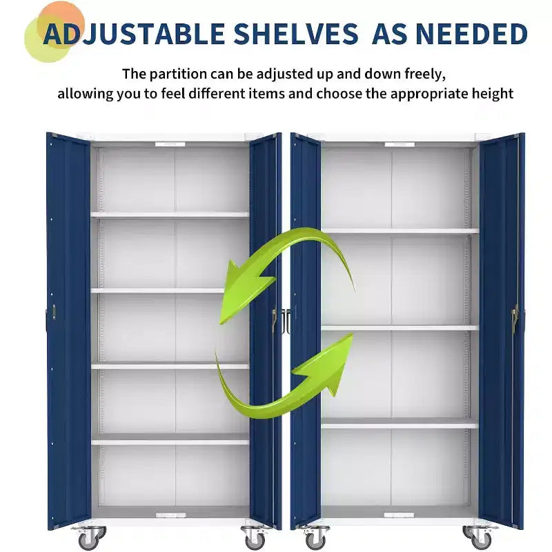 71 Inch Steel Storage Closet with Locking Doors and 4 Adjustable Shelves, Heavy Duty Metal Cabinet for Carport/Office/Pantry, Rust Proof Design