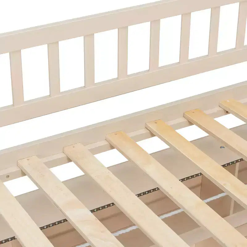 Luxystar Full Over Full Modern Low Bunk Bed With Storage Lighted Shelves And Pegboard