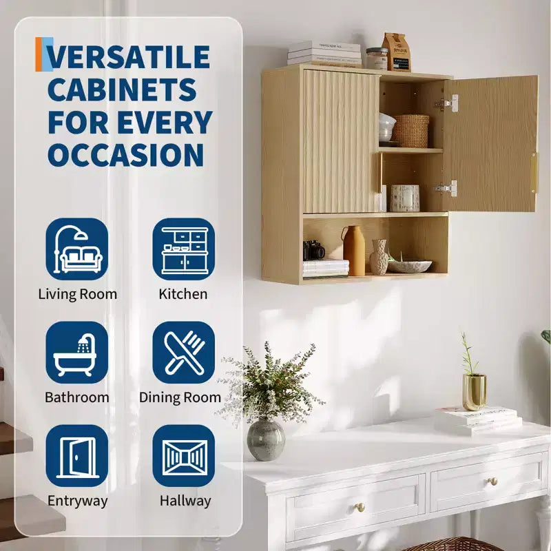 Bathroom Wall Cabinet - Medicine Cabinet with Barn Doors & Adjustable Shelf - 25x23.6x9 Inch Wall Cabinet