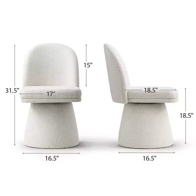 Set of 6 Modern 360 Swivel Armless Dining Chairs with Pedestal-style Base, Elegant Accent Chairs for Kitchen, Dining Room, or Office-Panipeachy
