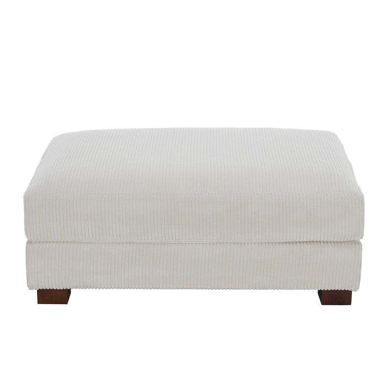 Pouffe d'appoint oversize en velours côtelé moderne