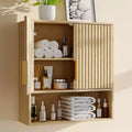 Bathroom Wall Cabinet - Medicine Cabinet with Barn Doors & Adjustable Shelf - 25x23.6x9 Inch Wall Cabinet