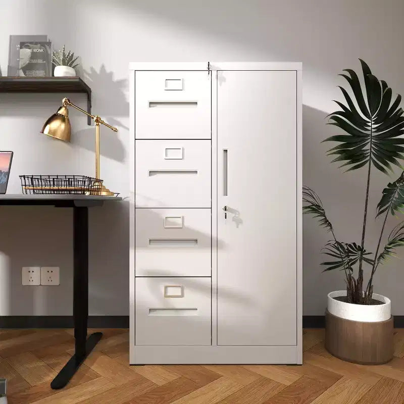 Metal Storage Vertical Filing Cabinet with Lock, Steel File Locker with 4 Drawers