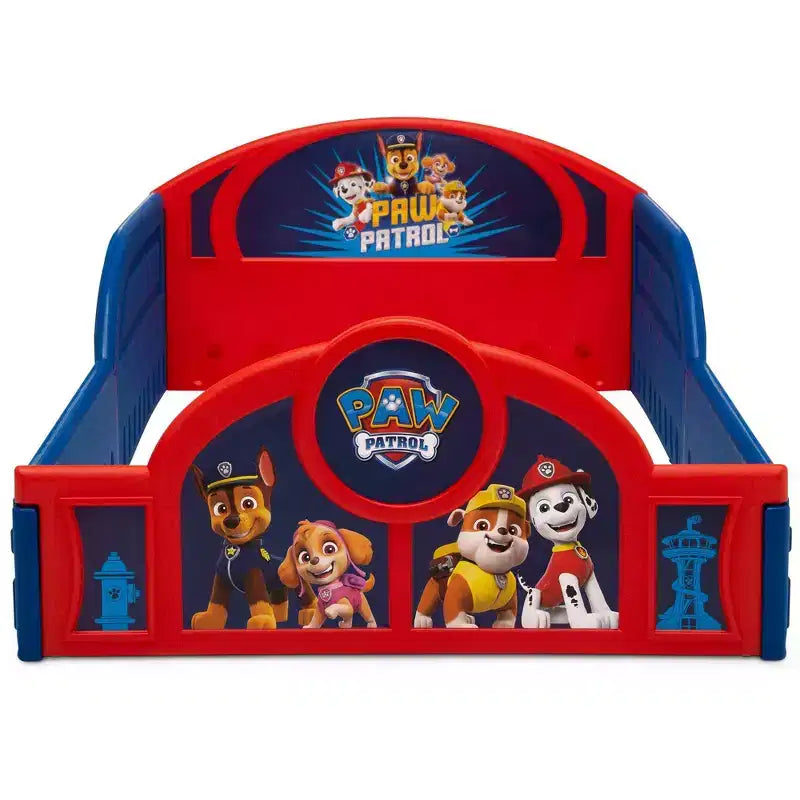 Delta Children Plastic Sleep and Play Toddler Kids' Bed with Attached Guardrails - PAW Patrol