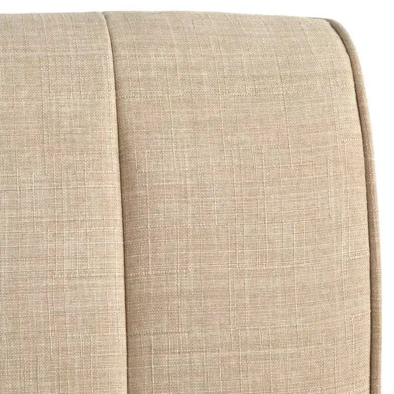 Lifestorey 4pc Kerrington Channel Back Banquette Dining Set Walnut/Cream: Linen-Look Fabric, Pedestal Table
