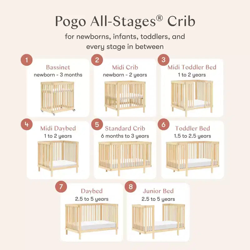 Babyletto Pogo 8-in-1 Convertible Crib with All-Stages Conversion Kits