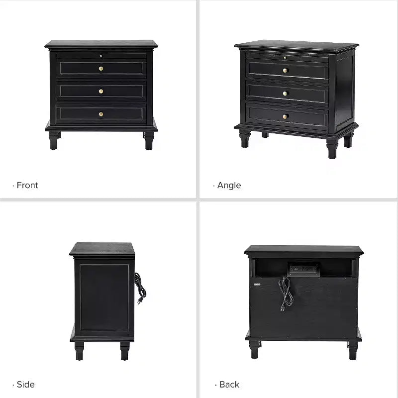 Giorgio 3 - Drawer end table with Built-In Outlets Set of 2|HULALA HOME