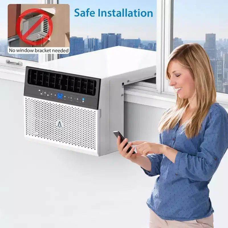 Acekool 6,000 BTU Smart Window Air Conditioner, Wi-Fi Room AC with Remote, Quiet Cooling for Rooms up to 250 Sq Ft