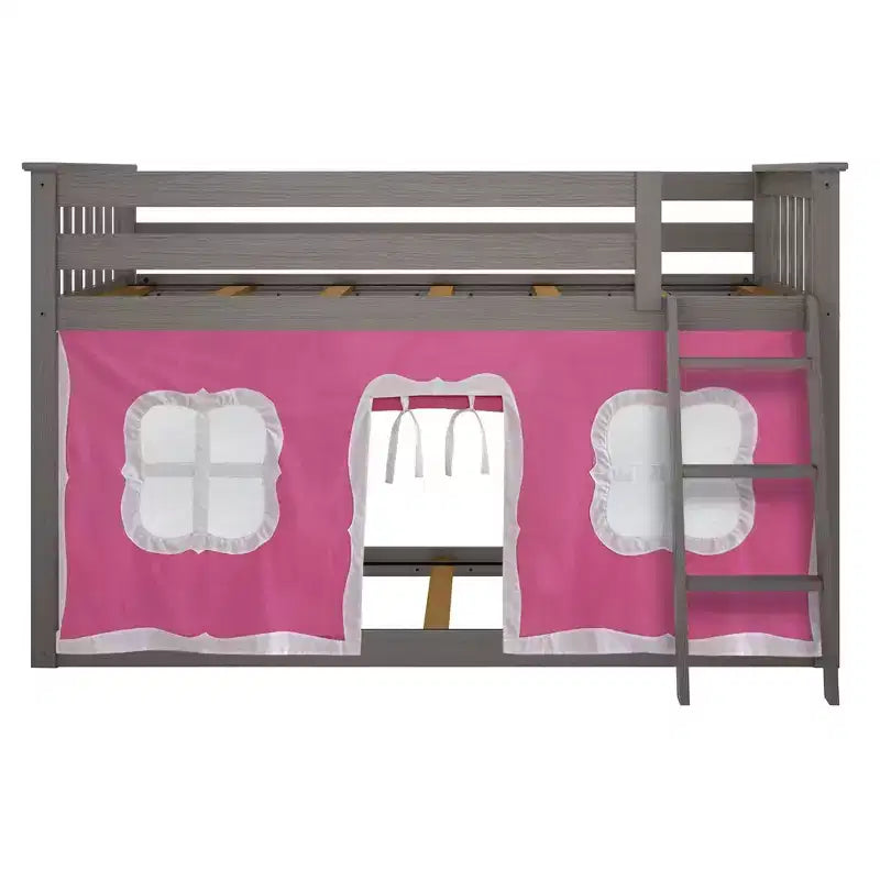 Max & Lily Twin over Twin Low Bunk with Curtains
