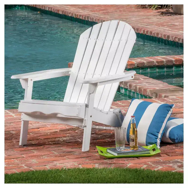 Hanlee Folding Wood Adirondack Chair - Christopher Knight Home